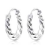  Twisted Style Silver Hoop Earring HO-2530